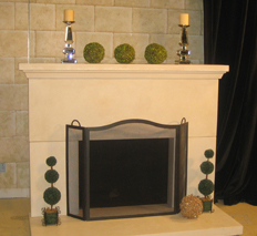 Direct Cast Stone Holiday Fireplace Mantel in the CA Living Studio